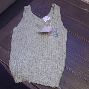Cozy life Sage Green Textured Tank Top